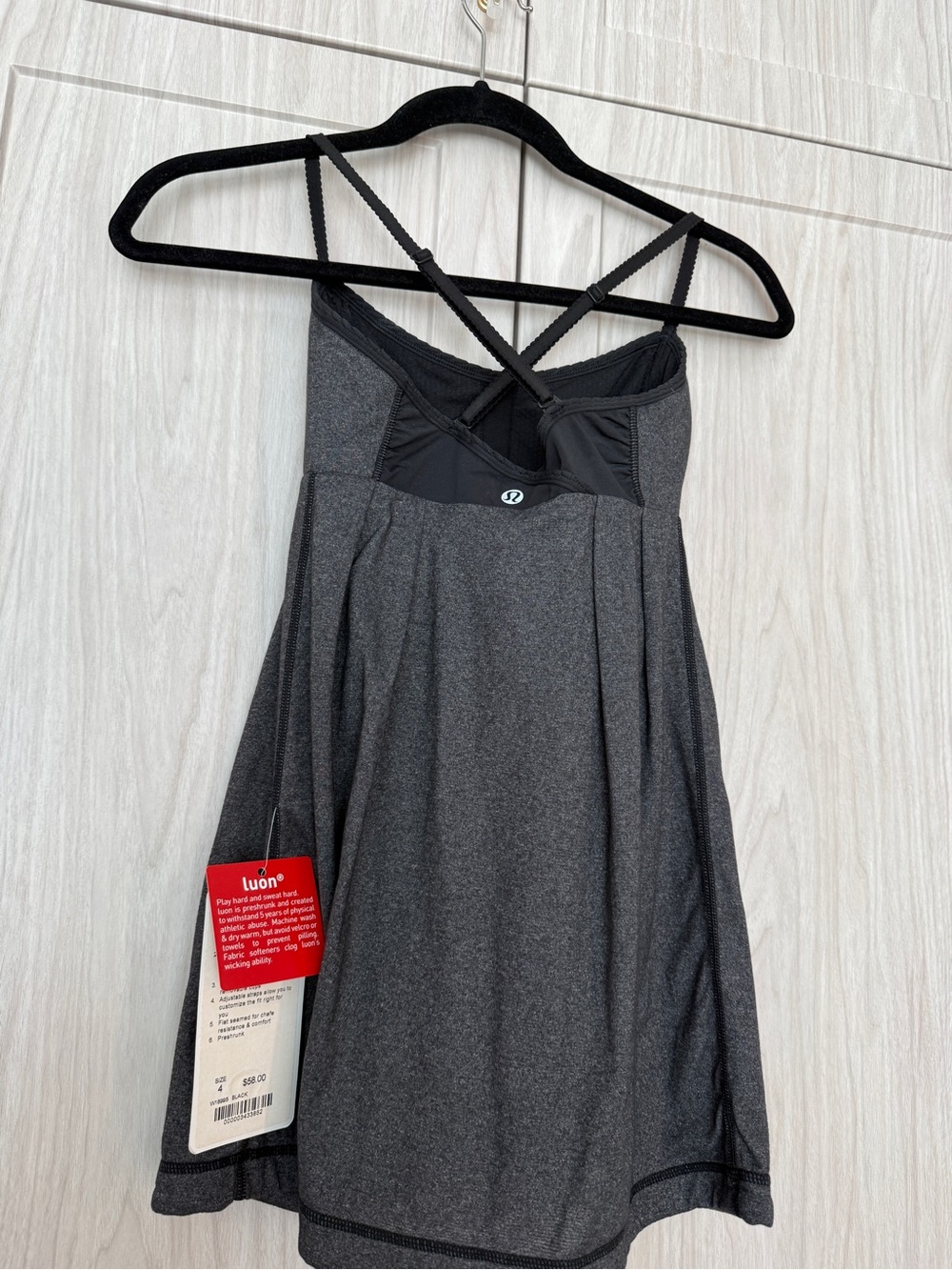 Lululemon blk/gray Strappy workout top - Picture 2 of 6